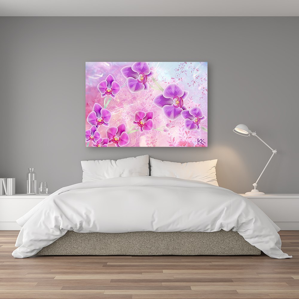 Emaga Obraz na płótnie, Orchidea Kwiaty Abstrakcja - 90x60